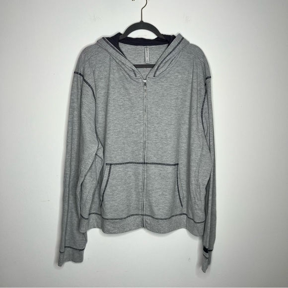 Fabletics Size 4x Grey Go-To Waffle Zip Up Hoodie & Sweatpants Set Lightweight - Picture 2 of 14